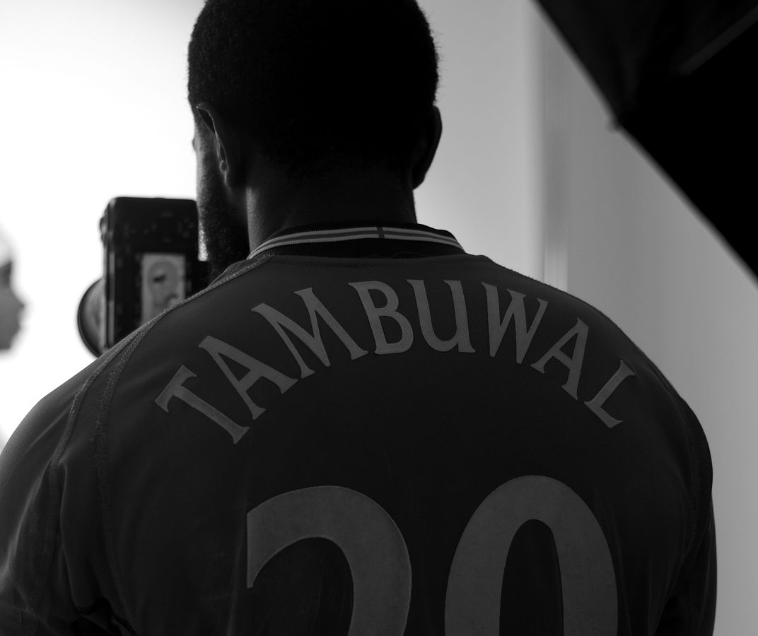 Aliyu filming on a gimbal